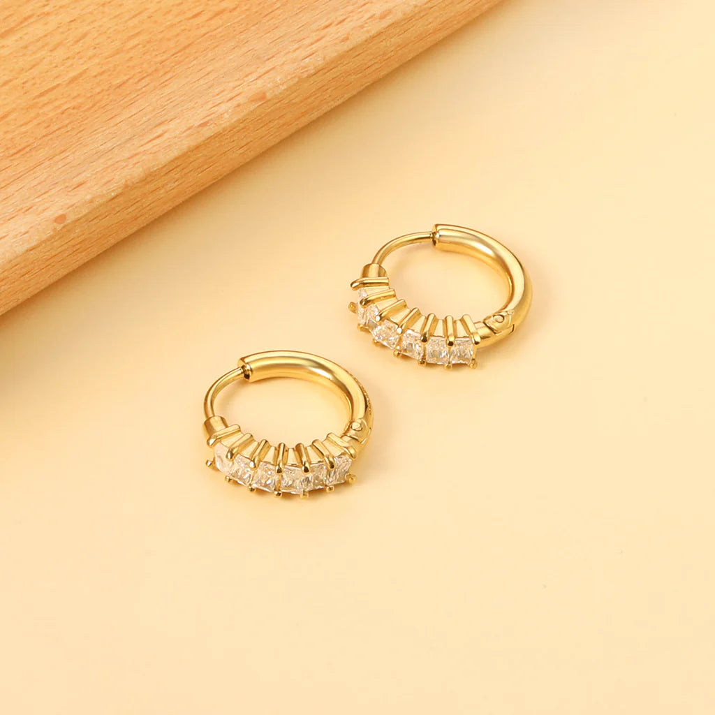 Aurelia Baguette Hoop Earrings
