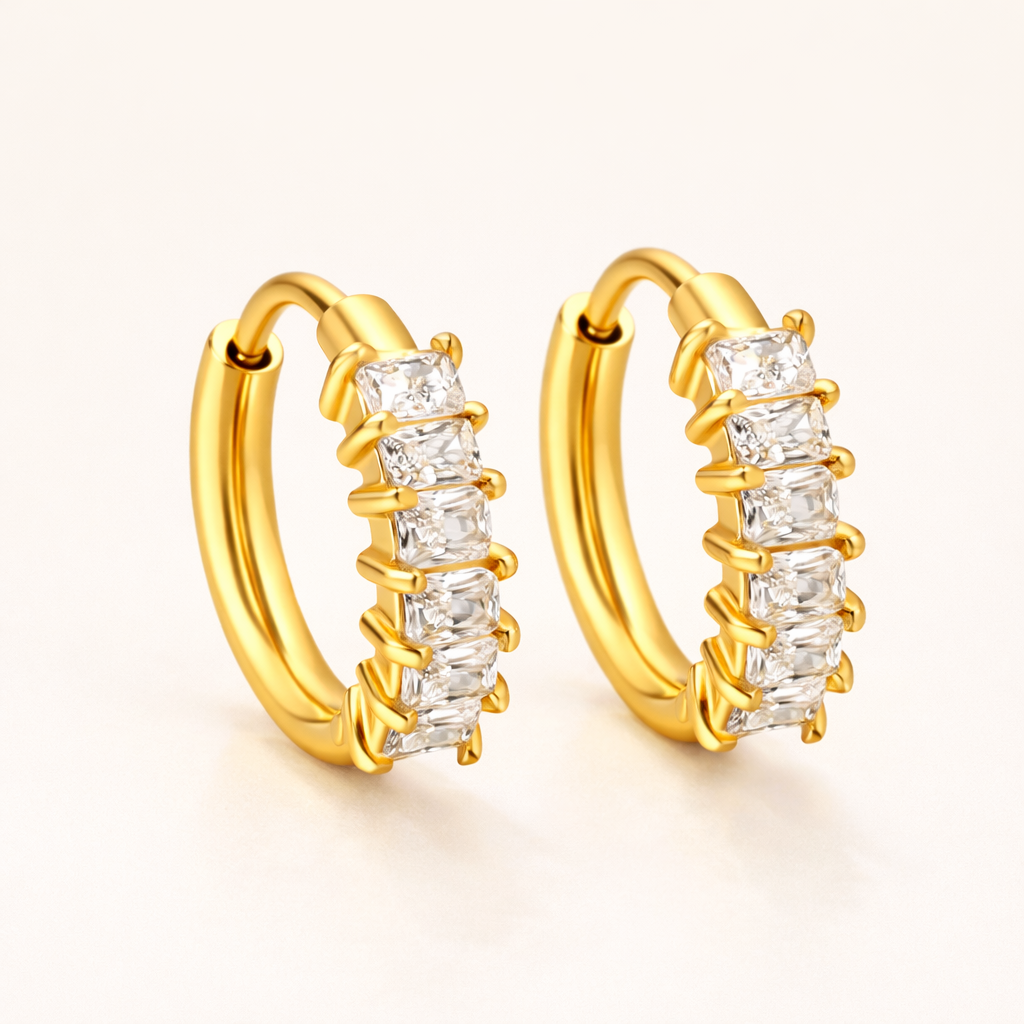 Aurelia Baguette Hoop Earrings