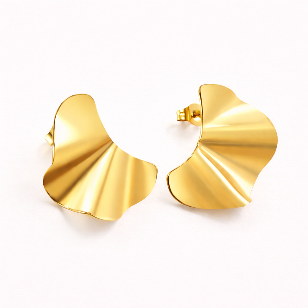 Aurelle Fold Stud Earrings