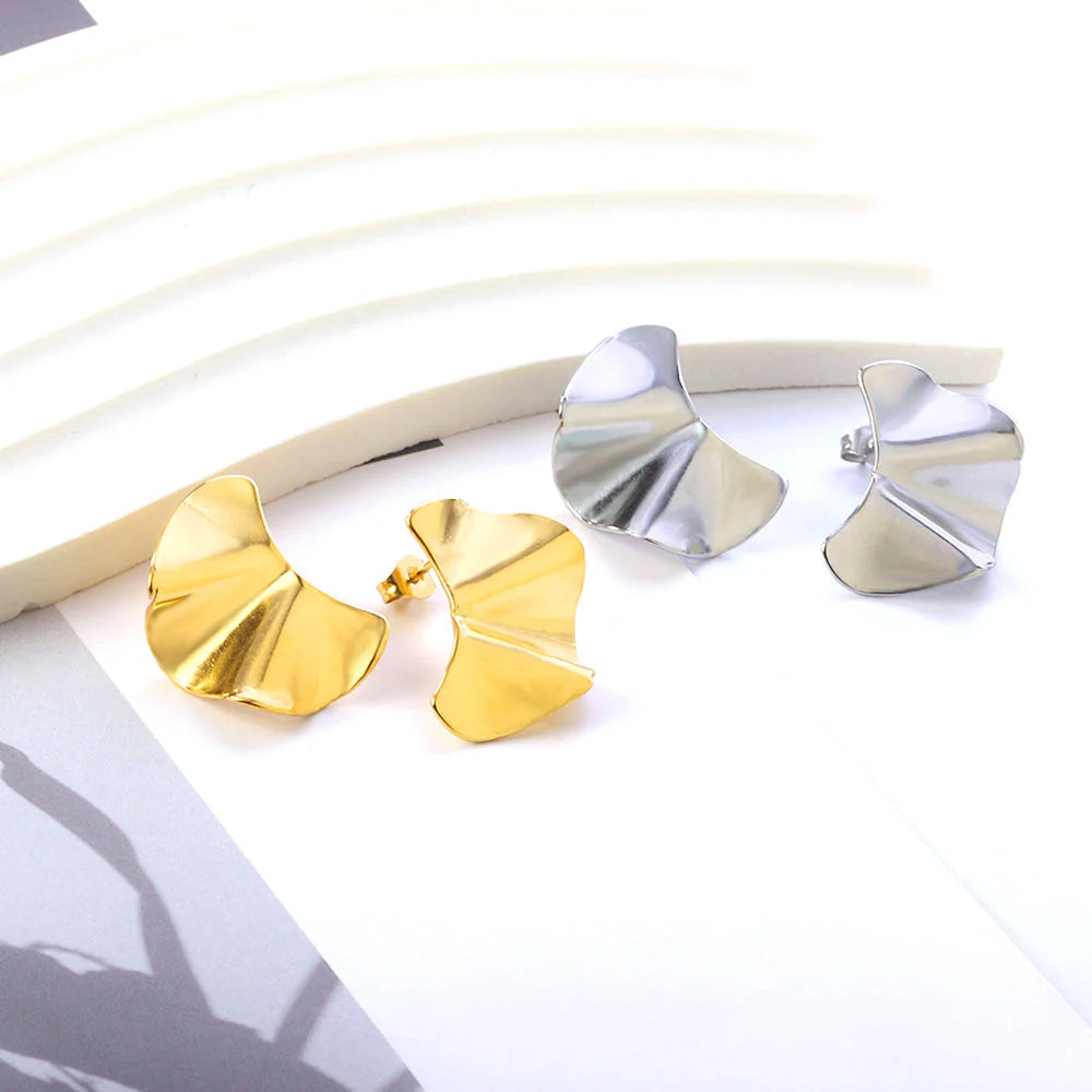 Aurelle Fold Stud Earrings